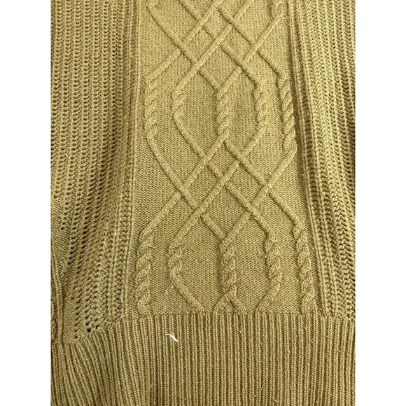 Banana Republic Todd Duncan Sweater Men Green Cable Knit Cashmere Pullover Large - Picture 6 of 8